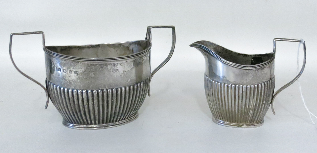 Appraisal: ENGLISH STERLING SILVER CREAM PITCHER AND SUGAR BOWL SET hallmarked