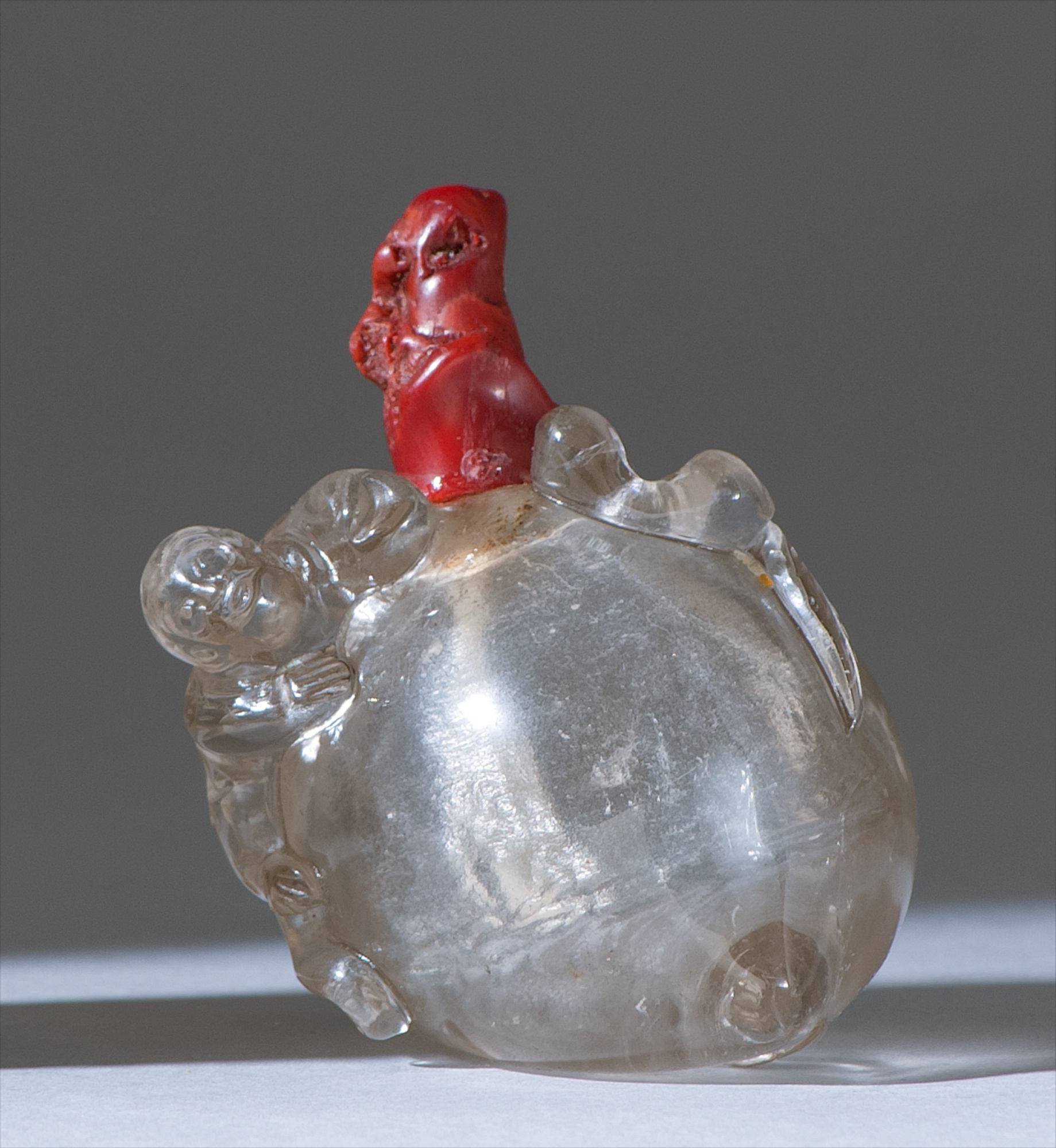 Appraisal: ROCK CRYSTAL SNUFF BOTTLE Circa In the form of a