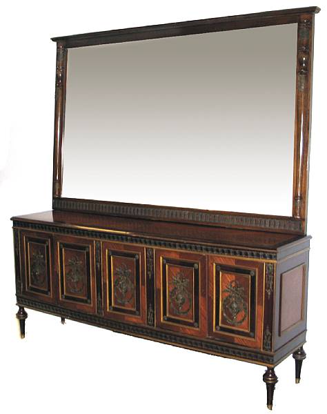 Appraisal: A Louis XVI style buffet with mirror height of buffet