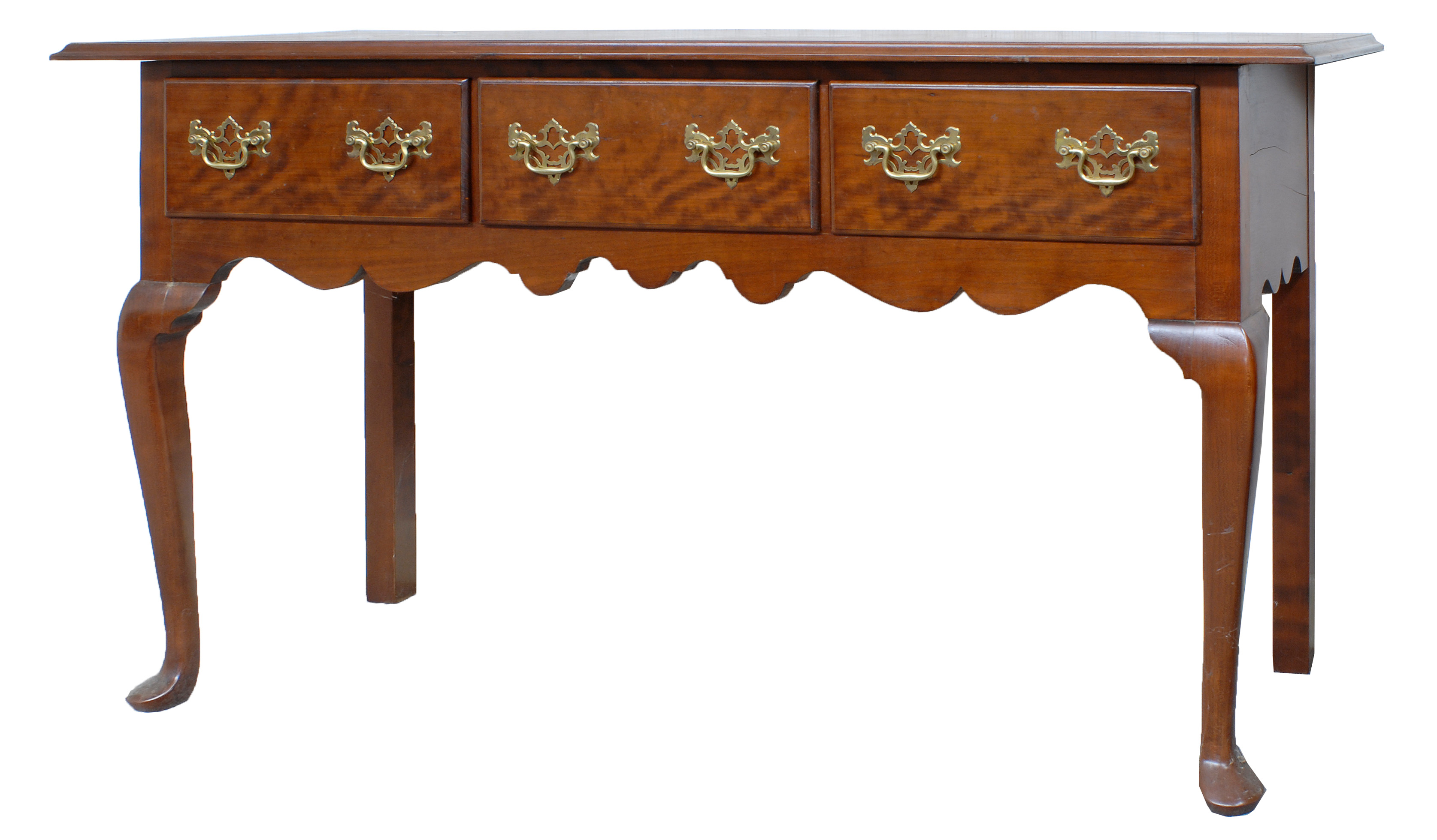 Appraisal: THREE-DRAWER SERVER in cherry Probably by the late Donald MacKenzie