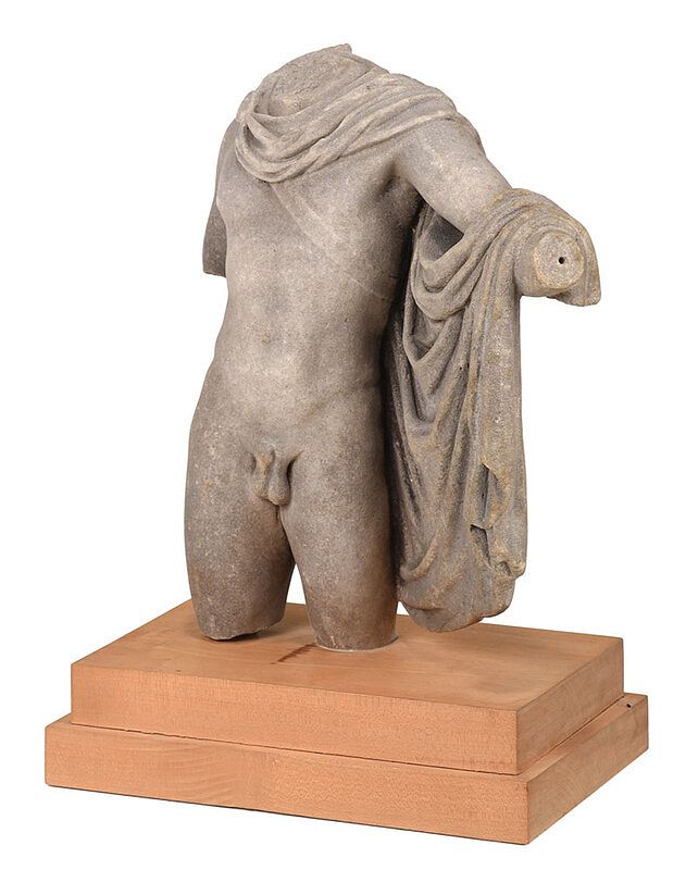 Appraisal: Classical Style Stone Statue on Base in the Greco-Roman style