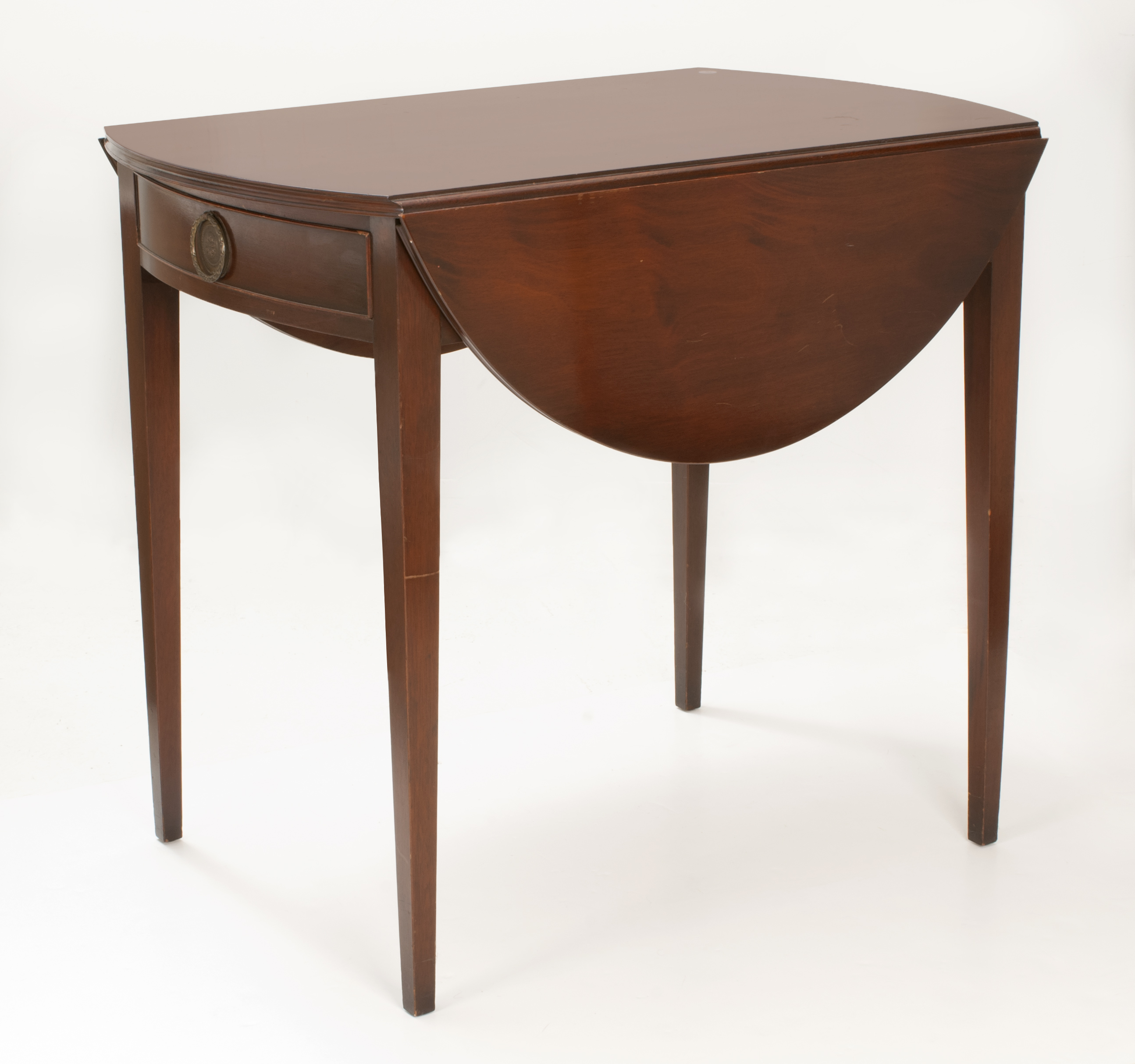 Appraisal: TH CENTURY HEPPLEWHITE-STYLE PEMBROKE TABLE BY KITTINGER in mahogany with