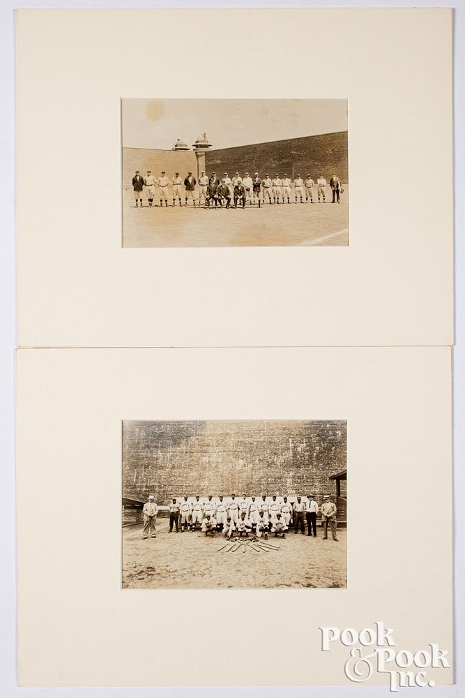 Appraisal: Pair of prison league baseball photographs Pair of prison league