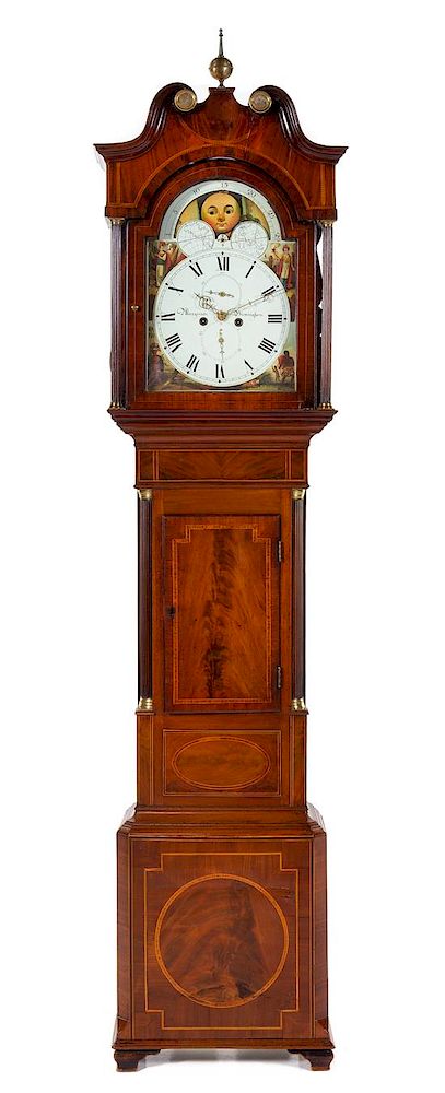 Appraisal: A Chippendale Style Mahogany Tall Case Clock Height x width