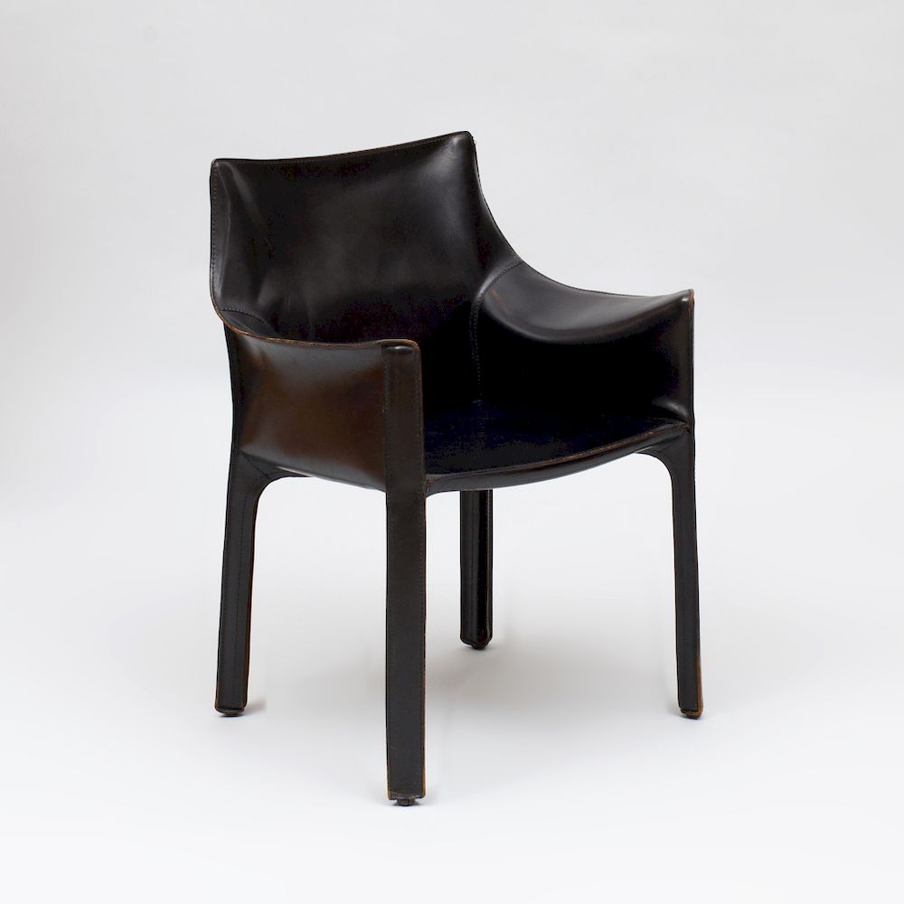 Appraisal: Mario Bellini Leather 'Cab' Arm Chair for Cassina Marked on