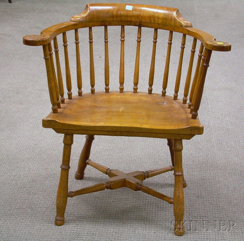 Appraisal: Windsor Maple Roundabout Armchair