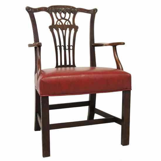 Appraisal: An English George III Mahogany Open Armchair circa having a