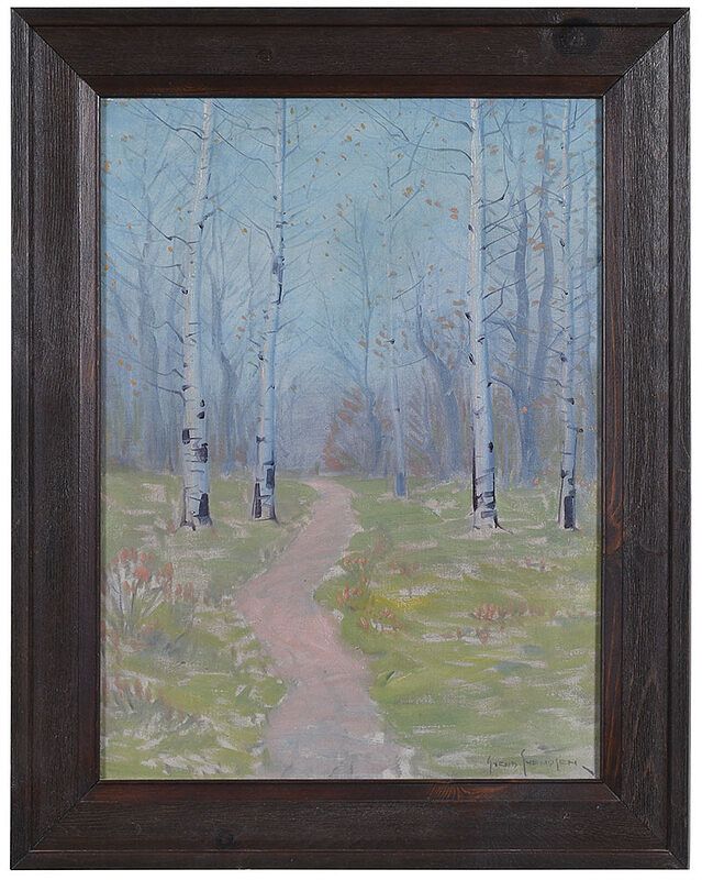 Appraisal: Svend Svendsen Svend Rasmussen Svendsen American - Birch Lined Path