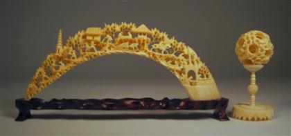 Appraisal: Two Chinese ivory carvings th century