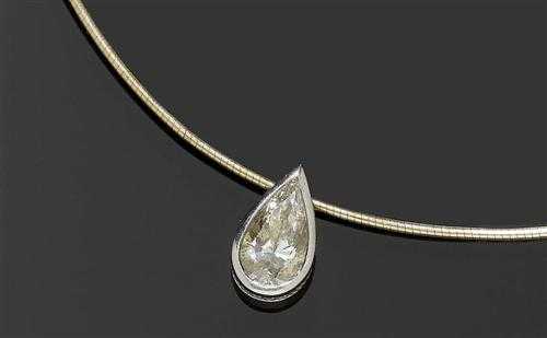 Appraisal: DIAMOND PENDANT WITH NECKLACE G BELIN White gold Decorative pendant