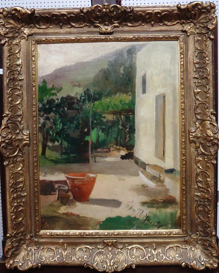 Appraisal: German School early th century Capri oil on panel inscribed