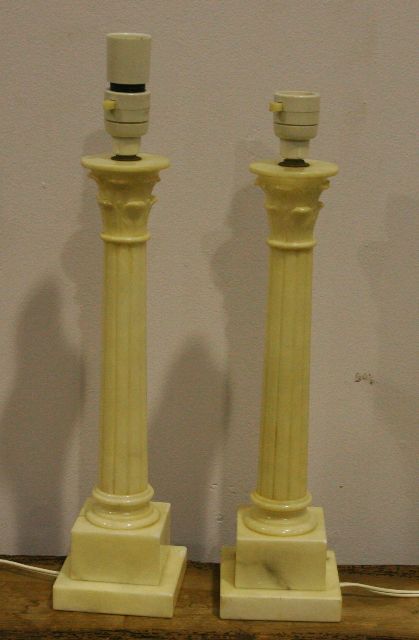 Appraisal: A pair of alabaster table lamps each cm high