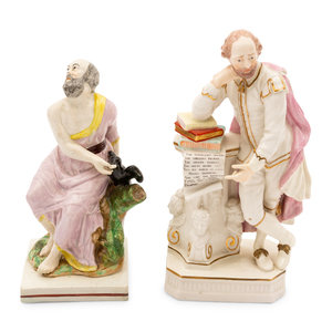 Appraisal: Two English Porcelain Figures comprising a figure of Shakespeare and