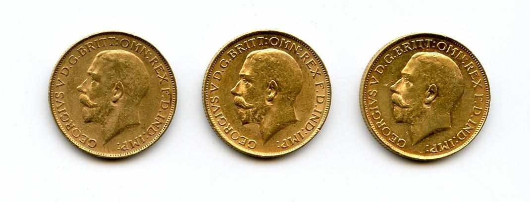 Appraisal: South Africa George V Sovereigns -SA KM- No damage or