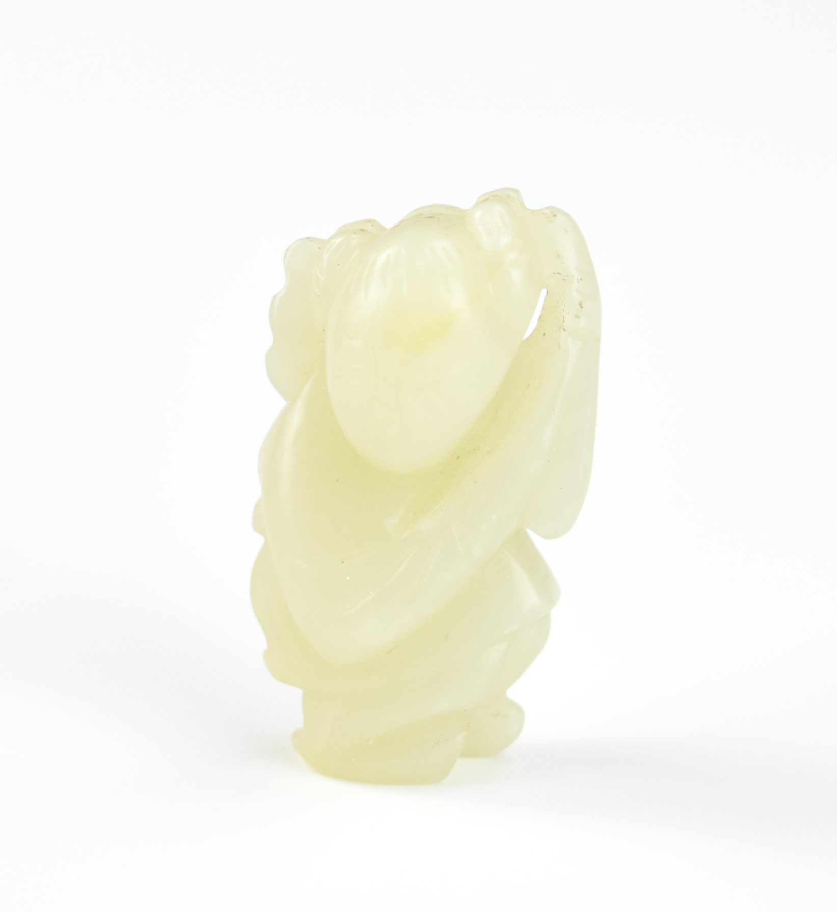 Appraisal: CHINESE JADE PENDANT OF BOY HOLDING LOTUS Chinese Late Qing