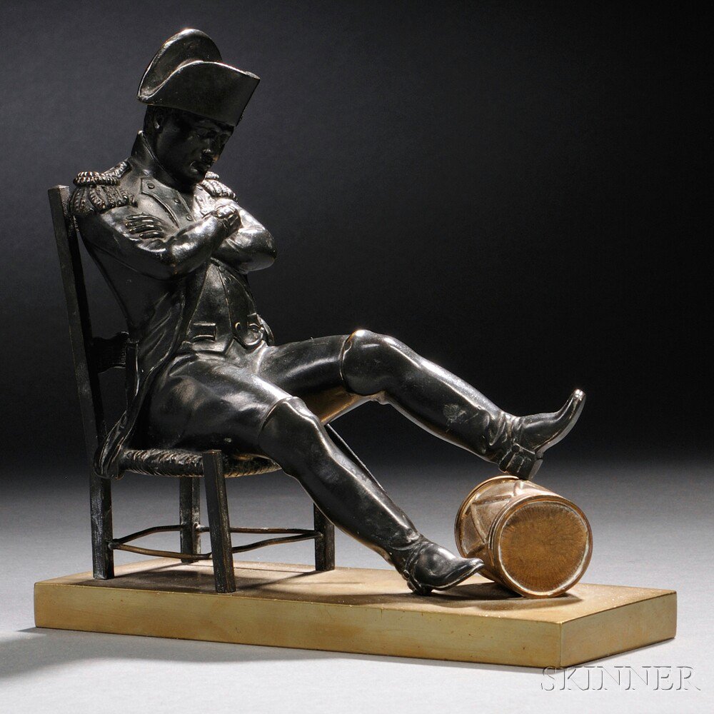 Appraisal: Bronze Model of Napoleon at Rest France c the seated