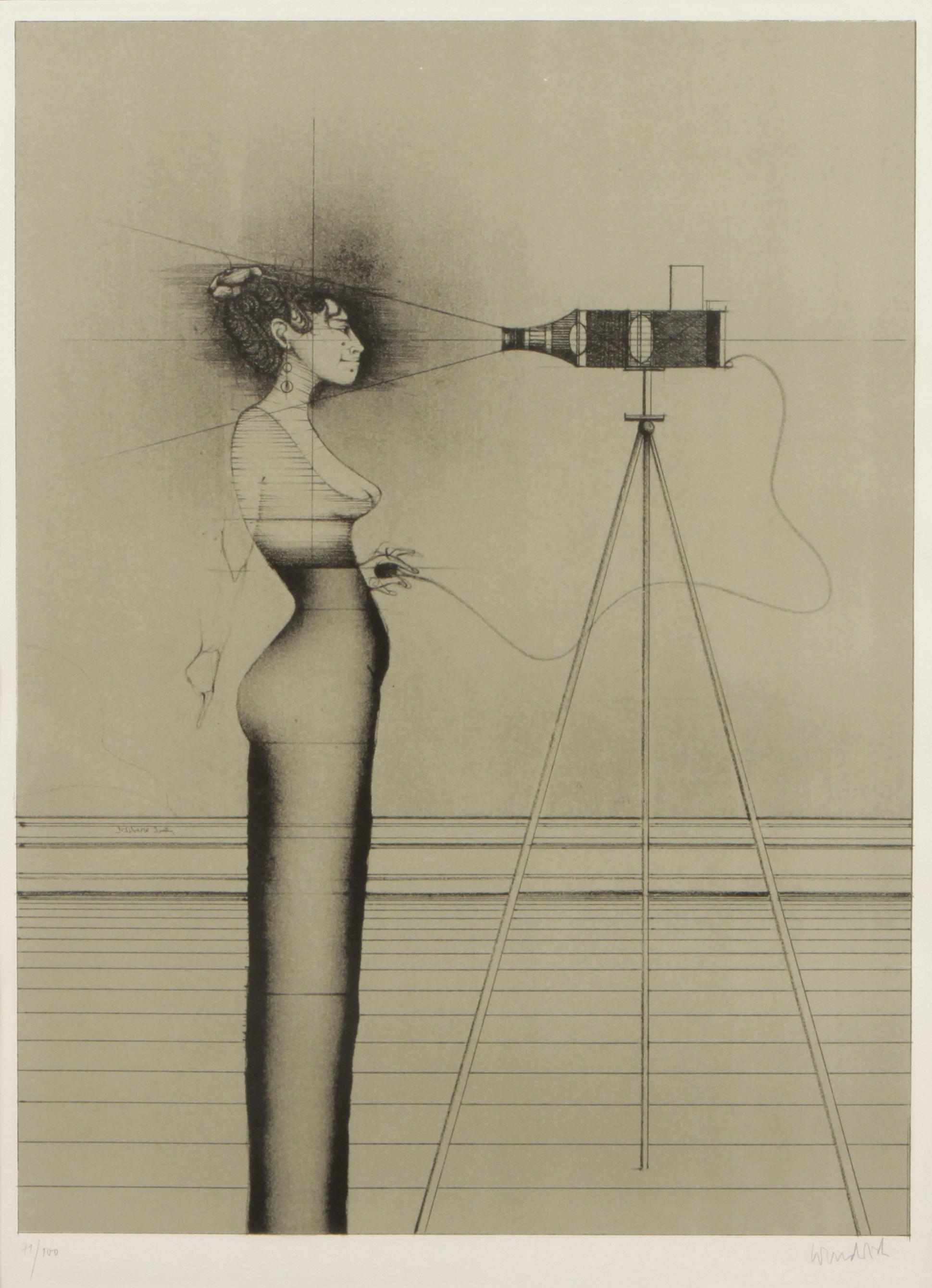 Appraisal: Paul Wunderlich German - Schone Fotografin R Lithograph in colors