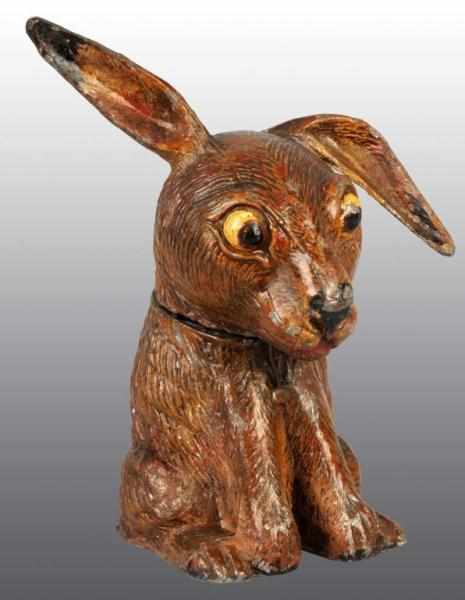 Appraisal: Lead Seated Rabbit Still Bank Description German Beautiful detail throughout