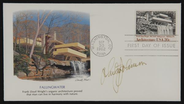 Appraisal: Frank Lloyd Wright Post Card Signed by American Architect Philip