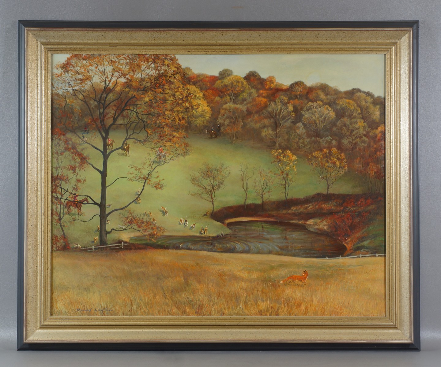 Appraisal: Richard Layton American PA o c Fox Hunt in Landscape