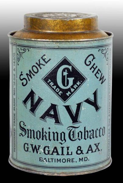 Appraisal: G W Gail Ax Smoking Chewing Tobacco Canister Description Manufactured