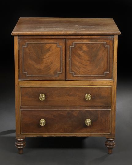 Appraisal: William IV Mahogany Bedside Cupboard mid- th century the rectangular