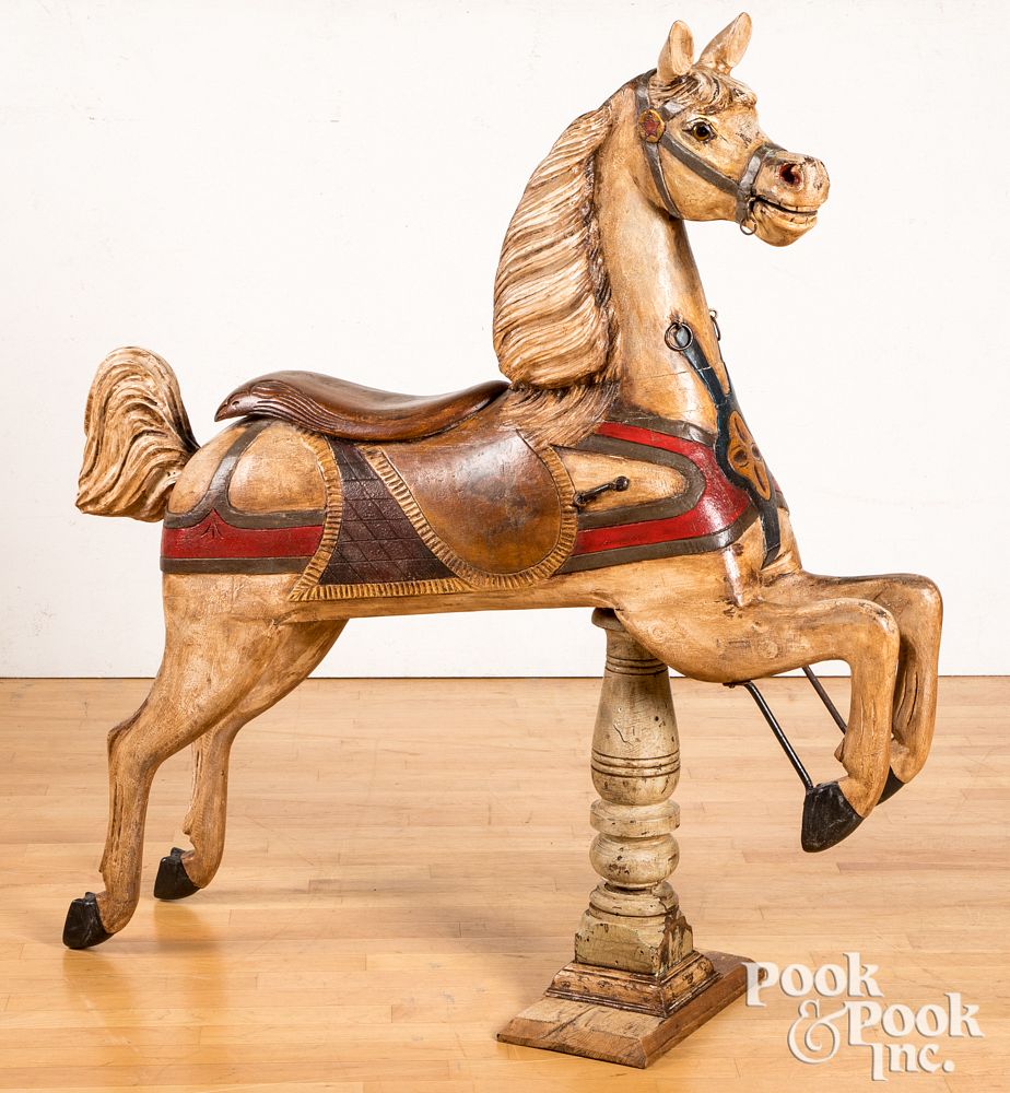 Appraisal: Contemporary carved and painted carousel horse Contemporary carved and painted