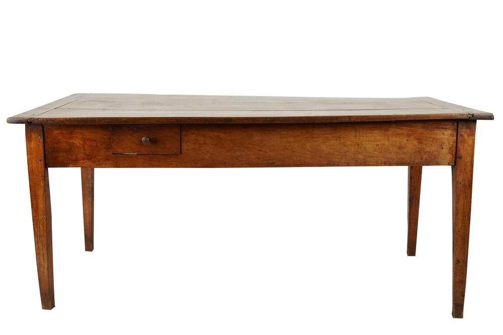 Appraisal: FRENCH WALNUT WORK TABLEwith a full-width drawer to one end