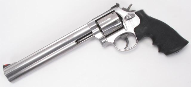 Appraisal: Smith amp Wesson Magnum Revolver stainless contour rubber grip -