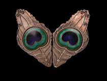 Appraisal: Art Nouveau Peacock Feather Pin Art nouveau peacock feather pin