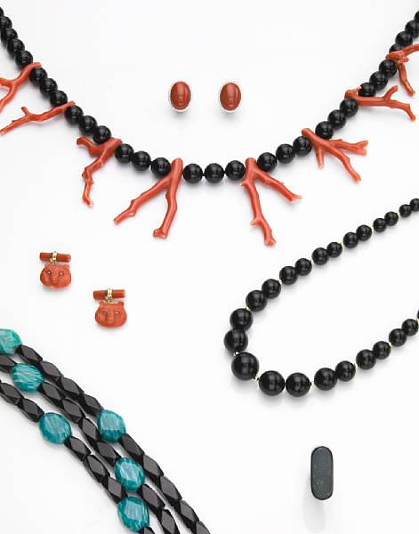 Appraisal: Rare Black Coral Necklace Cayman Islands In the Caribbean black