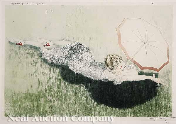 Appraisal: Louis Icart French - On the Green etching and aquatint