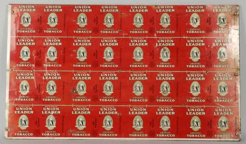 Appraisal: Uncut Sheet of Union Leader Tobacco Tin Metal Description Comes