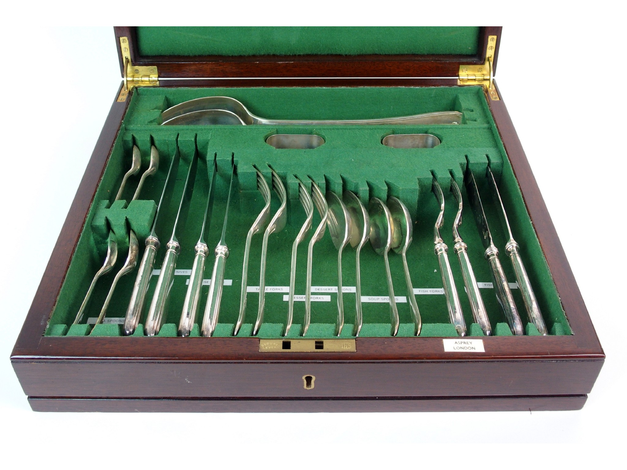 Appraisal: A cased silver cutlery set for twoby Asprey Company Sheffield