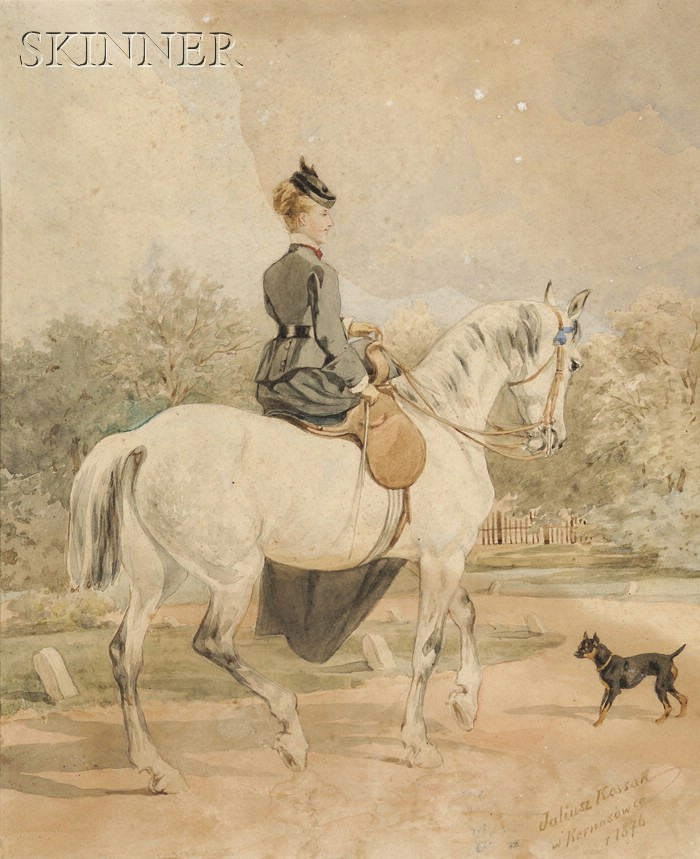 Appraisal: Juliusz Fortunat von Kossak Polish - Lady Riding Sidesaddle Signed