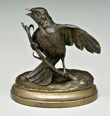 Appraisal: Jules Moigniez bronze French - bird on a branch signed