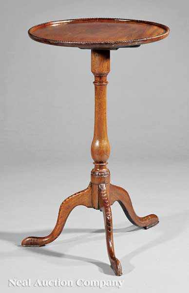 Appraisal: A Good George III Carved Mahogany Candlestand th c dished