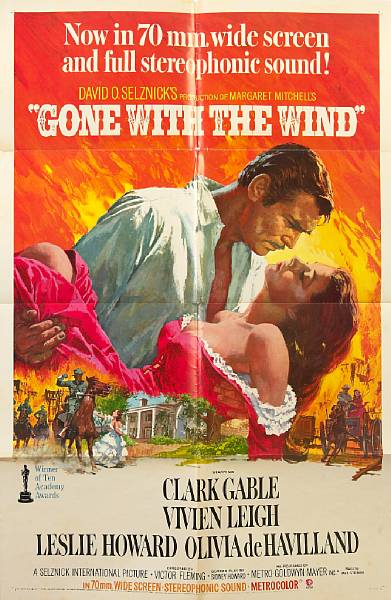 Appraisal: Gone With The Wind MGM R- one-sheet condition B x