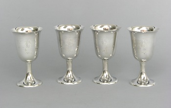 Appraisal: A Set of Four Gorham Sterling Cups Comprised of four