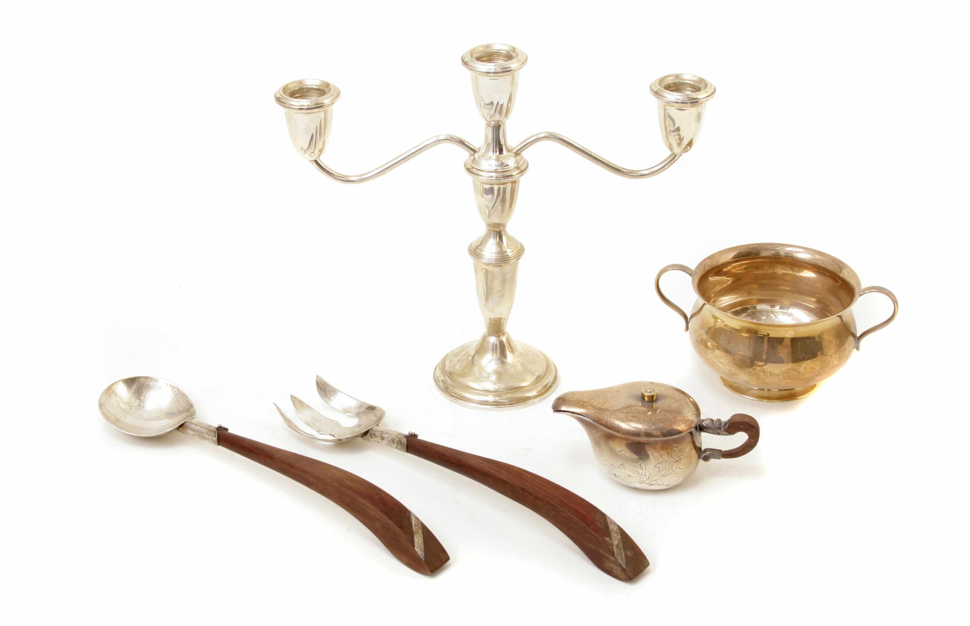 Appraisal: A group of silver hollowware and table articles Comprising various