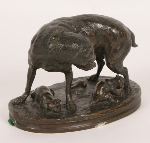 Appraisal: Joseph Victor Chemin French - nicely detailed bronze dog on