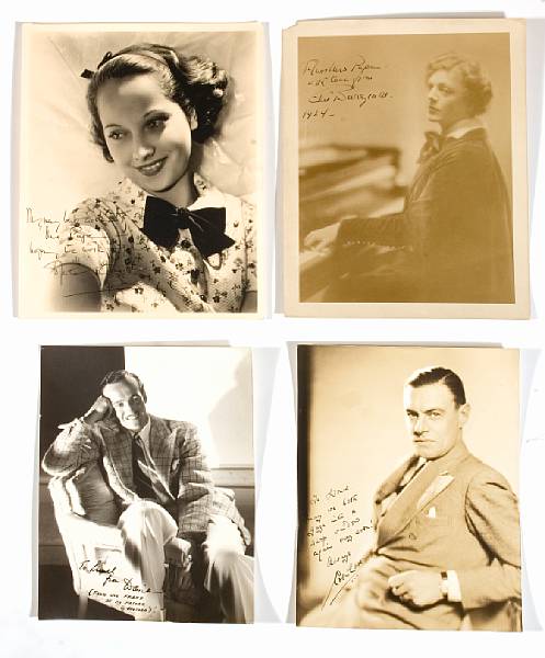 Appraisal: A group of black and white signed photographs of movie