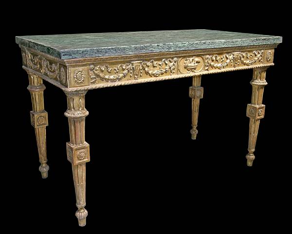 Appraisal: A fine Italian Neoclassical giltwood console table last quarter th