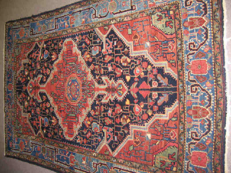 Appraisal: HAMADAN AREA RUG The indigo field of floral design centers