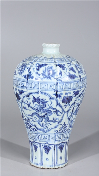 Appraisal: Chinese blue and white porcelain Meiping vase with designs of