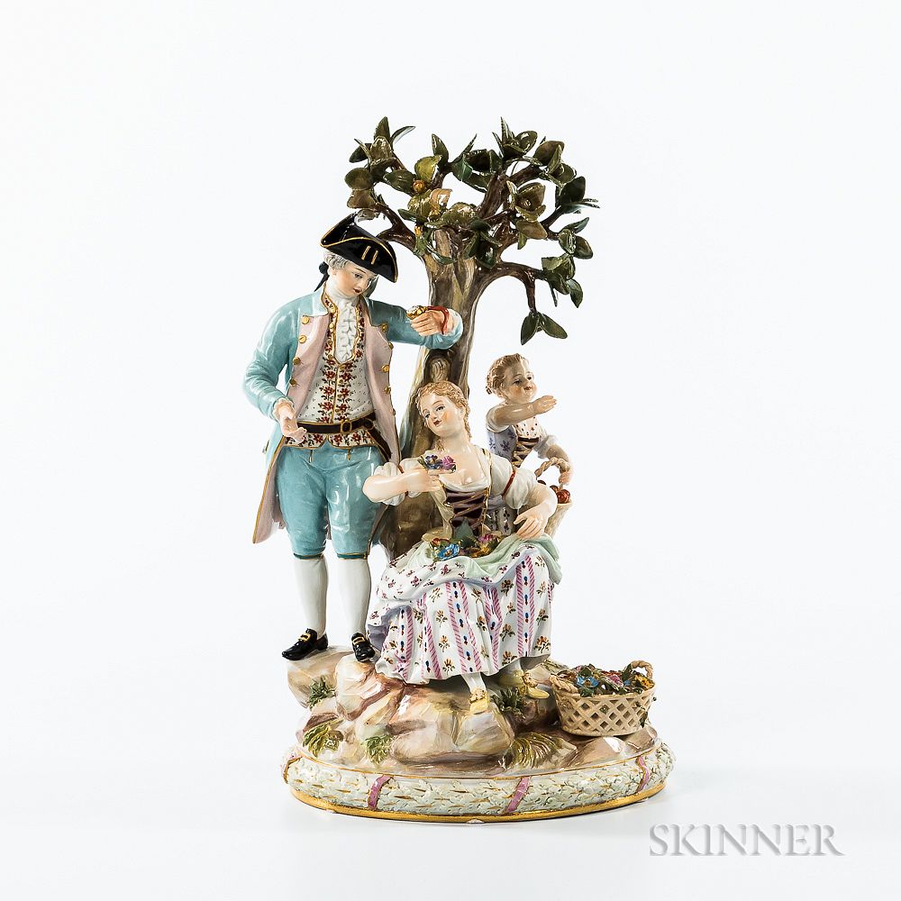 Appraisal: Meissen Porcelain Figural Group Meissen Porcelain Figural Group Germany late