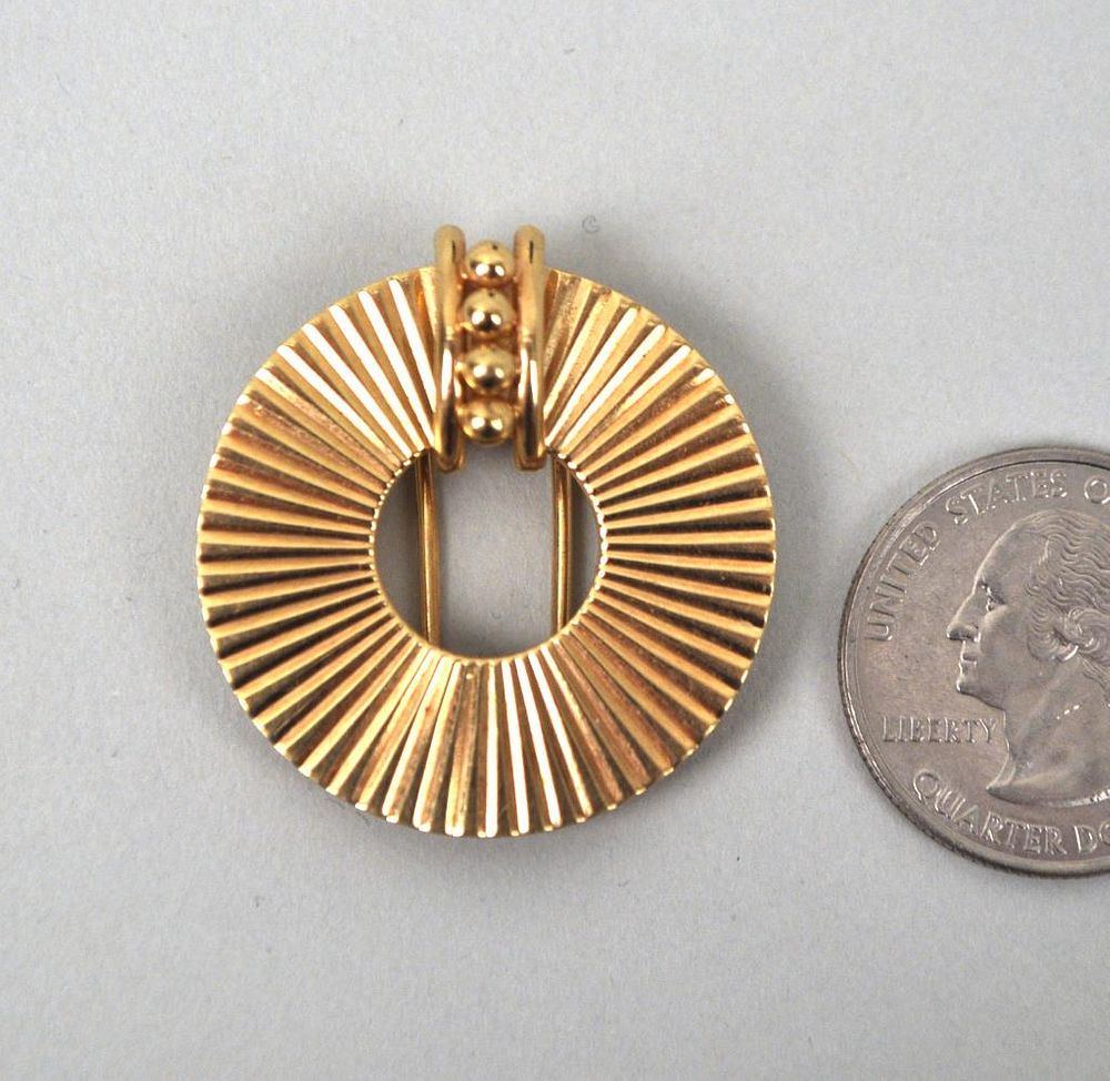 Appraisal: K Gold Art Deco Circle Pin diameter DWT Use wear