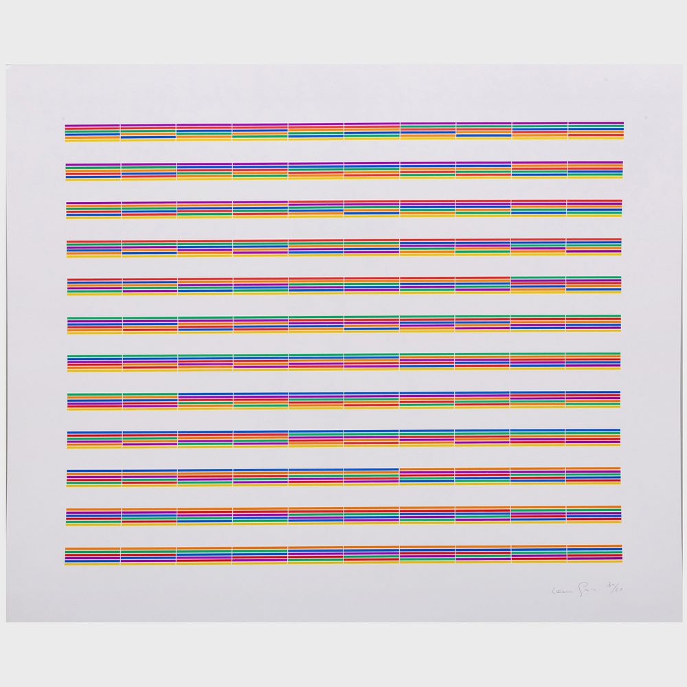 Appraisal: Laura Grisi - Stripes The set of seven lithographs in