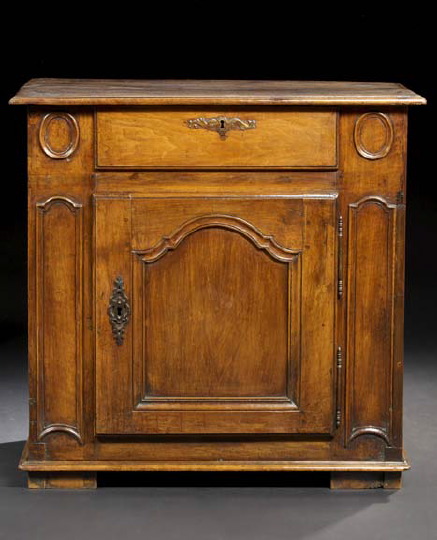 Appraisal: Provincial Fruitwood Cabinet mid- th century the rectangular top above