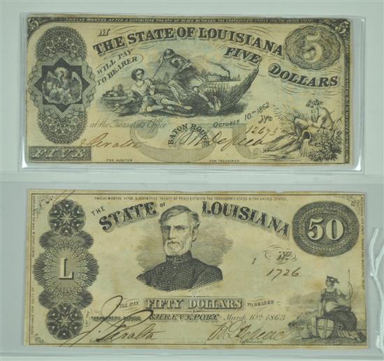 Appraisal: Louisiana Note Dated CR Shull pg - rarity A very